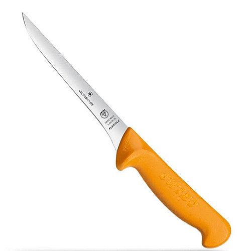 Кухонный нож Victorinox Swibo Boning, 16 см, гибкий, с желт. ручкой