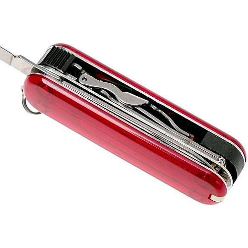 Ніж Victorinox NailClip 580 65мм/8функ/прозорий червоний