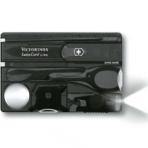 Набор Victorinox Swisscard Lite 82х54х4мм/13функ/прозрачный черный, блистер