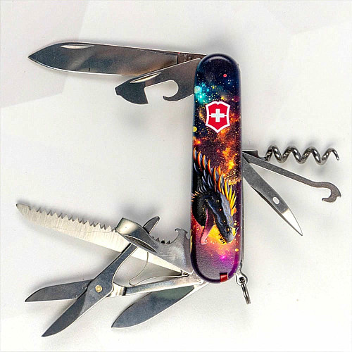 Ніж Victorinox Huntsman Zodiac 91мм/15функ/Зоряний дракон/різнокольоровий