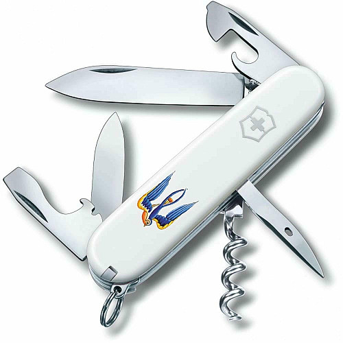 Ніж Victorinox Spartan Ukraine 91мм/12функ/Тризуб-ластівка/білий