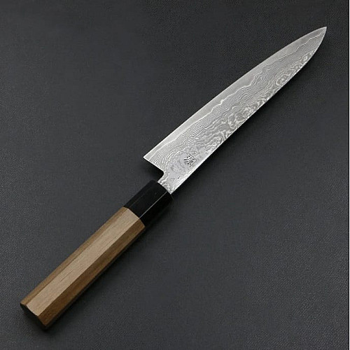 Нож кухонный Paring 150 мм лезвие, SG2, Damascus 33, 64HRC, ручка - орех,TANAKA, HONMAMON (4573200705175) Япония