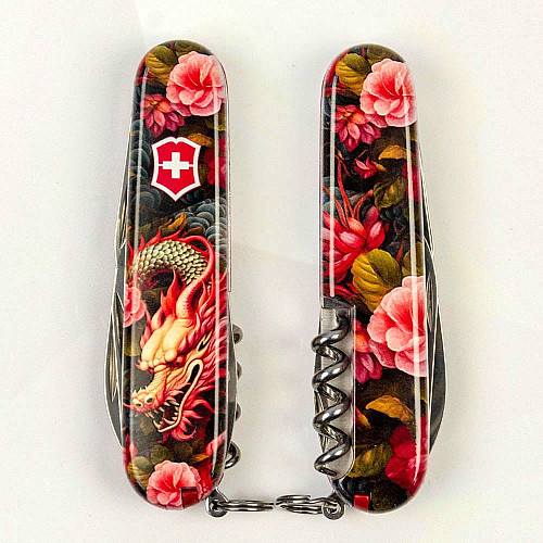 Ніж Victorinox Spartan Zodiac 91мм/12функ/Китайський зелений дракон/різнокольоровий