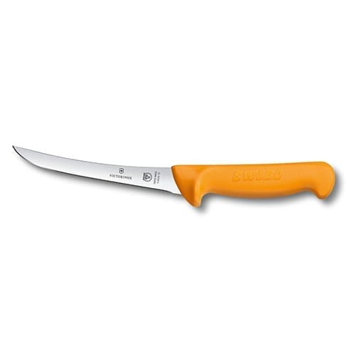 Кухонный нож Victorinox Swibo Boning, 13 см, полугибкий, желтый. ручкой