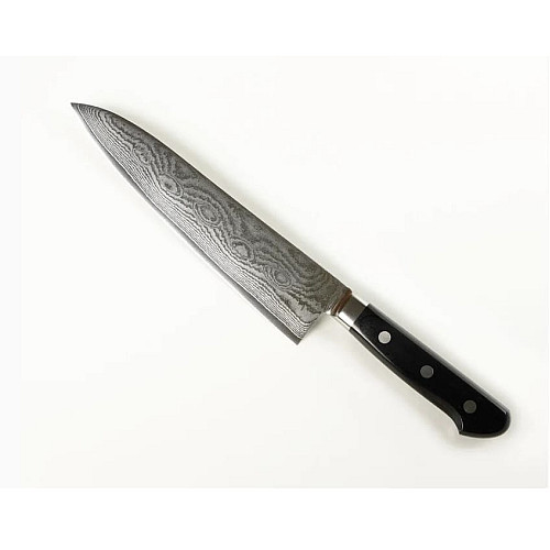 Нож кухонный Gyuto (Шефский) 210 мм лезвие, VG10 Damascus - дамасская сталь, 61HRC, HONMAMON (4580149741232) Япония
