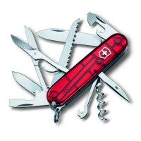 Ніж Victorinox Huntsman 91мм/15функ/прозорий червоний