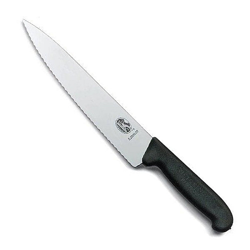 Кухонный нож Victorinox Fibrox Carving, 22 см, черный. ручкой
