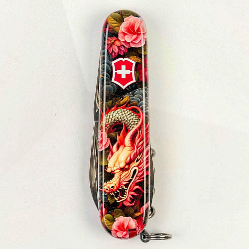 Ніж Victorinox Spartan Zodiac 91мм/12функ/Китайський зелений дракон/різнокольоровий