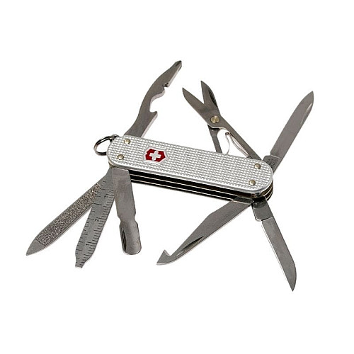 Нож Victorinox Minichamp Alox 58мм/15функ/рифл/серебристый