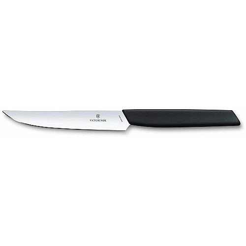Кухонный нож Victorinox Swiss Modern Steak 6.9003.12, 12 см, для стейка, черный. ручкой