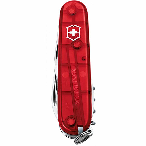 Ніж Victorinox Spartan 91мм/12функ/прозорий червоний