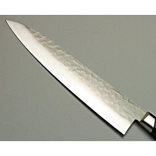 Нож кухонный Gyuto (ШЕФ) 200 мм лезвие, 61HRC, Aogami #2, ламинат SUS410, молотковая, HONMAMON (4582243656023)