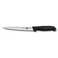 Кухонный нож Victorinox Fibrox Filleting Superflex, 18 см, черный. ручкой