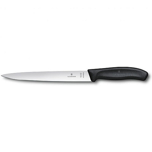 Кухонный нож Victorinox SwissClassic Filleting Flex, 20 см, гибкий, черный. ручкой, блистер