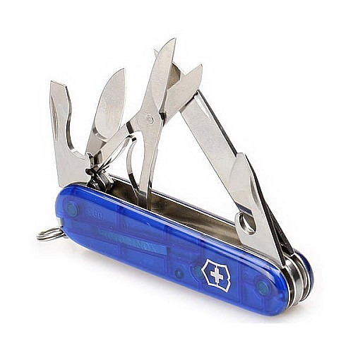 Ніж Victorinox Climber 91мм/14функ/прозорий синій