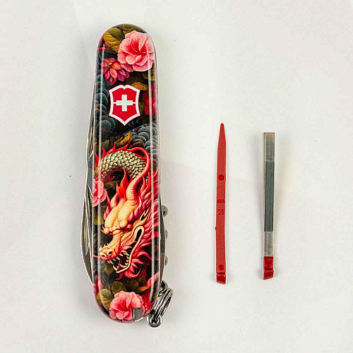 Ніж Victorinox Spartan Zodiac 91мм/12функ/Китайський зелений дракон/різнокольоровий