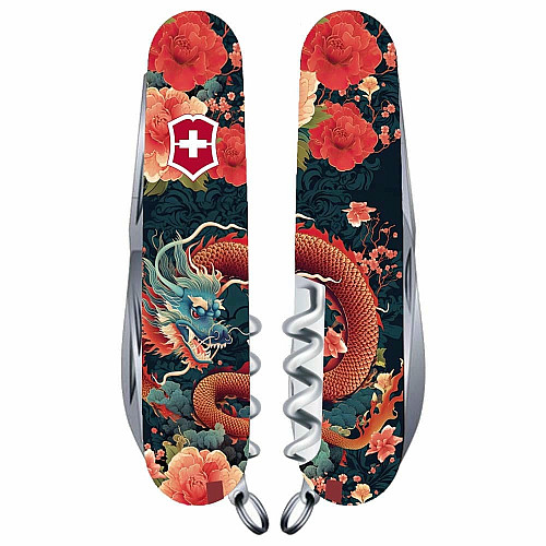 Нож Victorinox Huntsman Zodiac 91мм/15функ/Китайский дракон/разноцветный