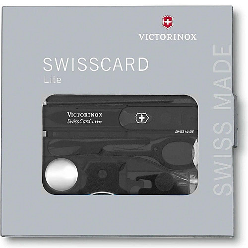 Набір Victorinox Swisscard Lite 82х54х4мм/13функ/прозорий чорний