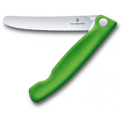 Кухонный нож Victorinox SwissClassic Foldable Paring, 11 см, зеленый. ручкой, блистер