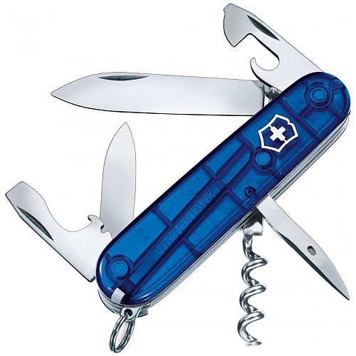 Ніж Victorinox Spartan 91мм/12функ/прозорий синій