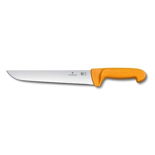 Кухонний ніж Victorinox Swibo Butcher Vx5.8431.24, 24 см, з жовт. ручкою