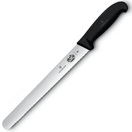 Кухонный нож Victorinox Fibrox Larding, 25 см, черный. ручкой