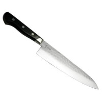 Нож кухонный Gyuto (ШЕФ) 200 мм лезвие,61HRC, Aogami #2, ламинат SUS410, молотковая, HONMAMON (4582243656023)