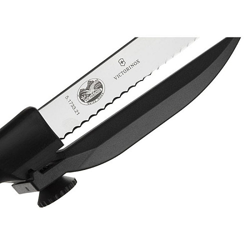 Кухонний ніж Victorinox DUX, 21 см, з напрямною, з чорн. ручкою