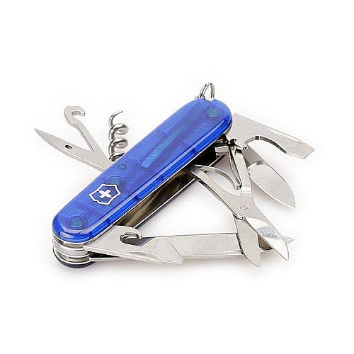 Ніж Victorinox Climber 91мм/14функ/прозорий синій