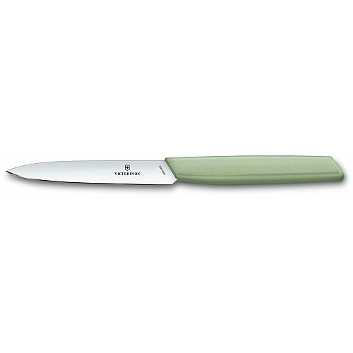 Кухонный нож Victorinox Swiss Modern Paring 6.9006.1042, 10 см, из зел. ручкой