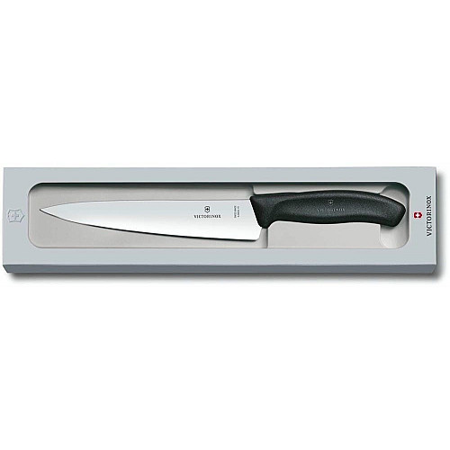 Кухонний ніж Victorinox SwissClassic Carving Vx6/8003.19G, 19 см, з чорн. ручкою, у подар.уп.
