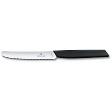 Кухонний ніж Victorinox Swiss Modern Tomato&Sausage, 11 см, з чорн. ручкою