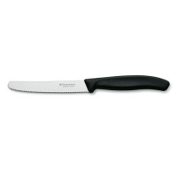 Кухонный нож Victorinox SwissClassic Tomato&Table, 11 см, черный. ручкой