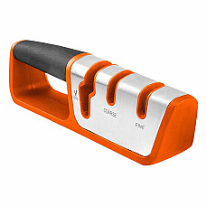 Точилка для ножей и ножниц Neo Tools, 54х195х38мм, 2 этапа заточки, карбид вольфрама и керамика, ABS-пластик и TPR резина