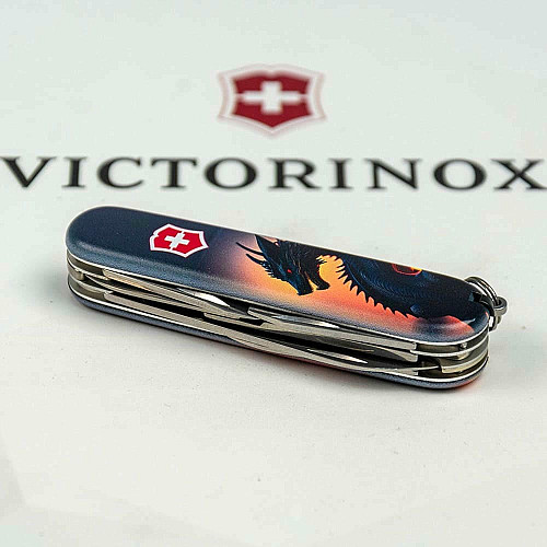 Нож Victorinox Climber Zodiac 91мм/14функ/Дракон в лучах солнца/разноцветный