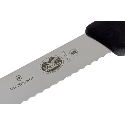 Кухонный нож Victorinox Fibrox Bread для хлеба, 21 см, черный. ручкой