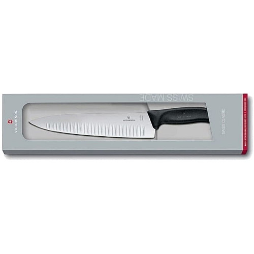 Кухонный нож Victorinox SwissClassic Carving, 25 см, черный. ручкой, в подарочной упаковке