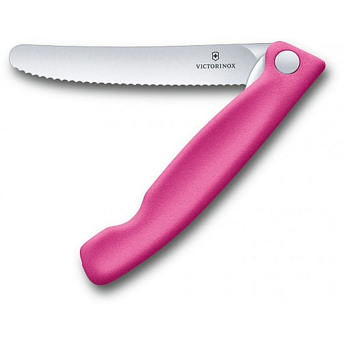 Кухонный нож Victorinox SwissClassic Foldable Paring, 11 см, с рож. ручкой, блистер