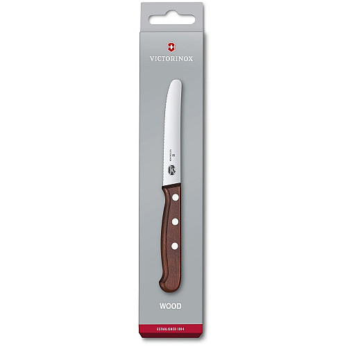 Кухонный нож Victorinox Wood Tomato 5.0830.11G, 11 см, деревянный. ручкой, в подар.уп.