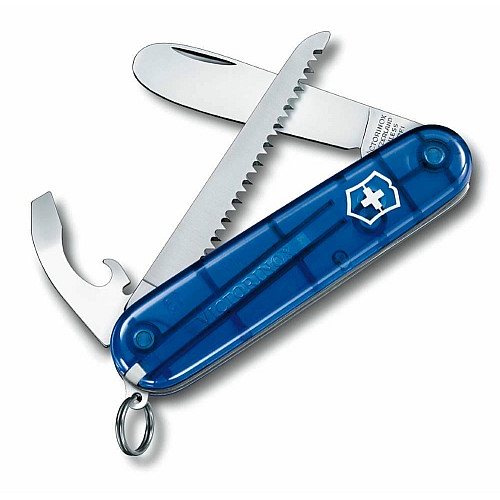 Нож Victorinox My First 84мм/9функ/прозрачный синий + цепь.41815+шнурок 4187