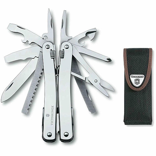 Мультитул Victorinox Swisstool Spirit X 105мм/24функ + черный нейлоновый чехол