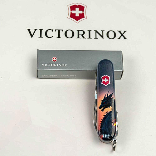Нож Victorinox Climber Zodiac 91мм/14функ/Дракон в лучах солнца/разноцветный