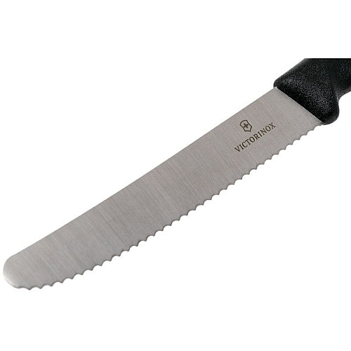 Кухонный нож Victorinox SwissClassic Tomato&Table, 11 см, черный. ручкой