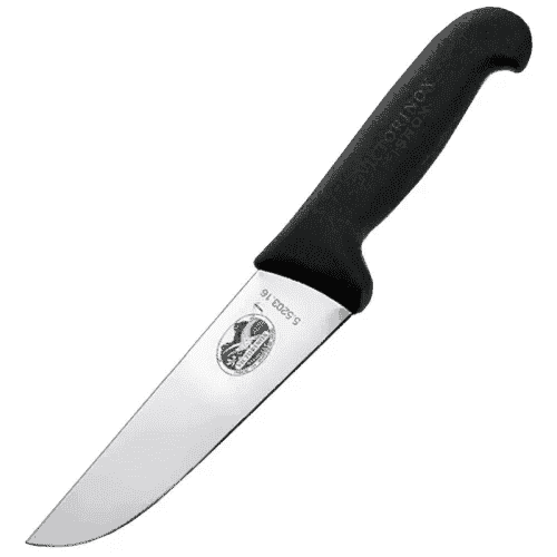 Кухонный нож Victorinox Fibrox Butcher, 16 см, черный. ручкой
