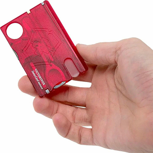 Набор Victorinox Swisscard Nailcare 82х54х4мм/13функ/прозрачный красный