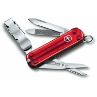 Нож Victorinox NailClip 580 65мм/8функ/прозрачный красный