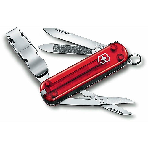 Ніж Victorinox NailClip 580 65мм/8функ/прозорий червоний