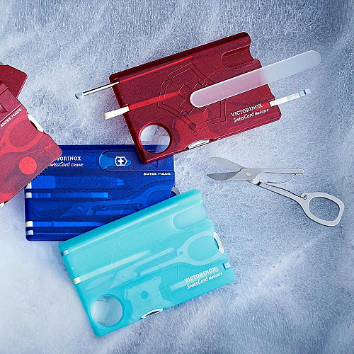Набор Victorinox Swisscard Nailcare 82х54х4мм/13функ/прозрачный красный