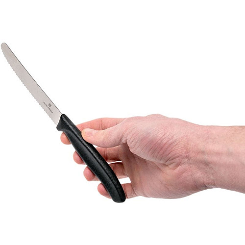 Кухонный нож Victorinox SwissClassic Tomato&Table, 11 см, черный. ручкой