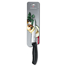 Кухонный нож Victorinox SwissClassic Carving, 15 см, черный. ручкой, блистер